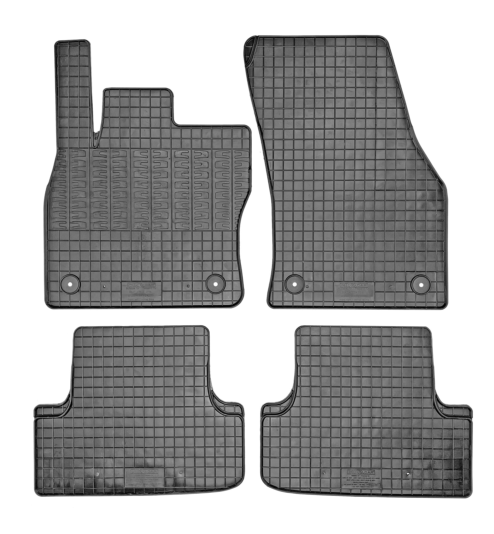 Set covorase auto din cauciuc Seat Ateca 2016-; Skoda Karoq (NU7) 2017-; Cupra Ateca 2020-, Negre