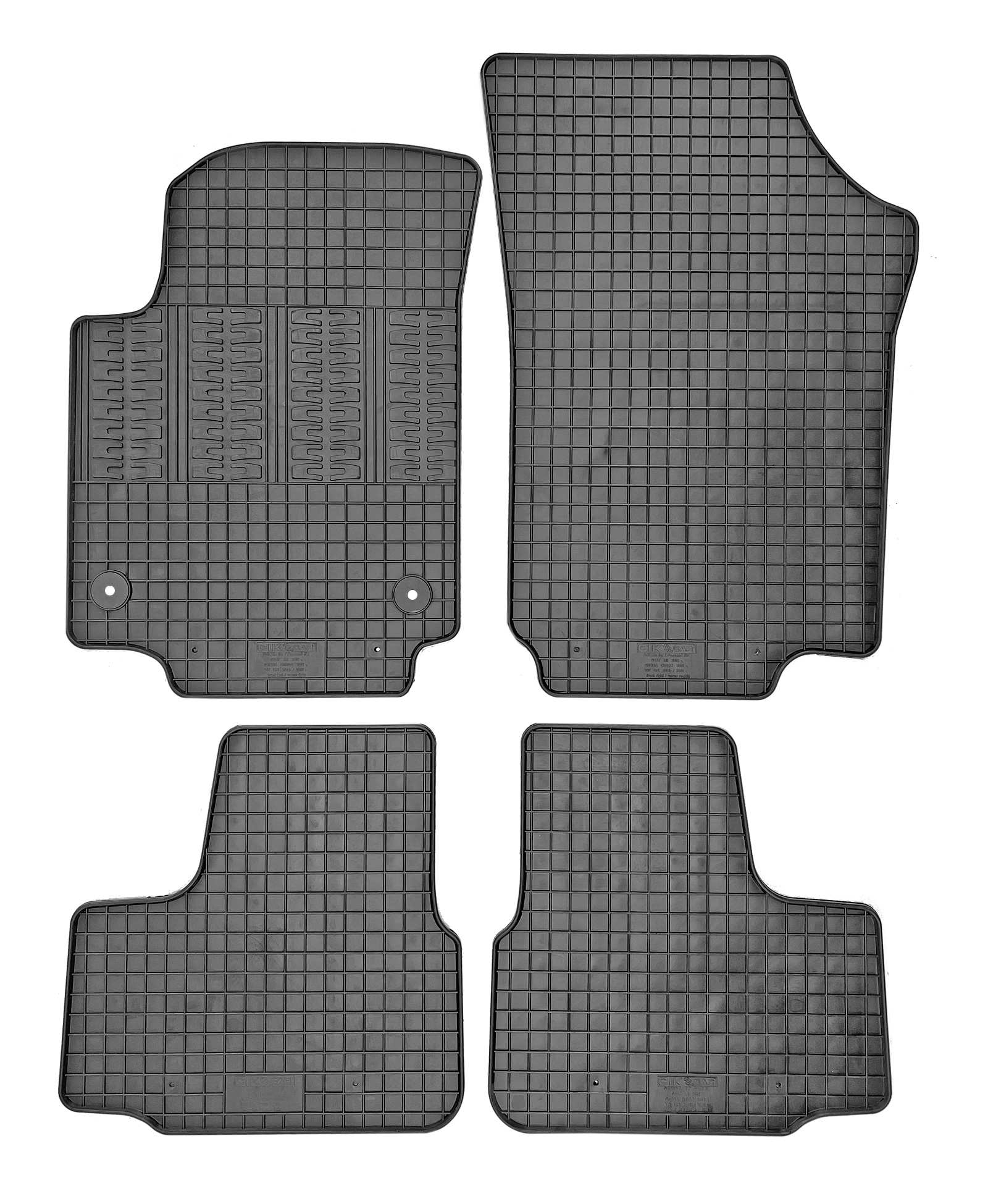 Set covorase auto din cauciuc Seat Mii 2012-; Skoda Citigo 2012-; VW Up 2012-/ VW Up 2016-, Negre