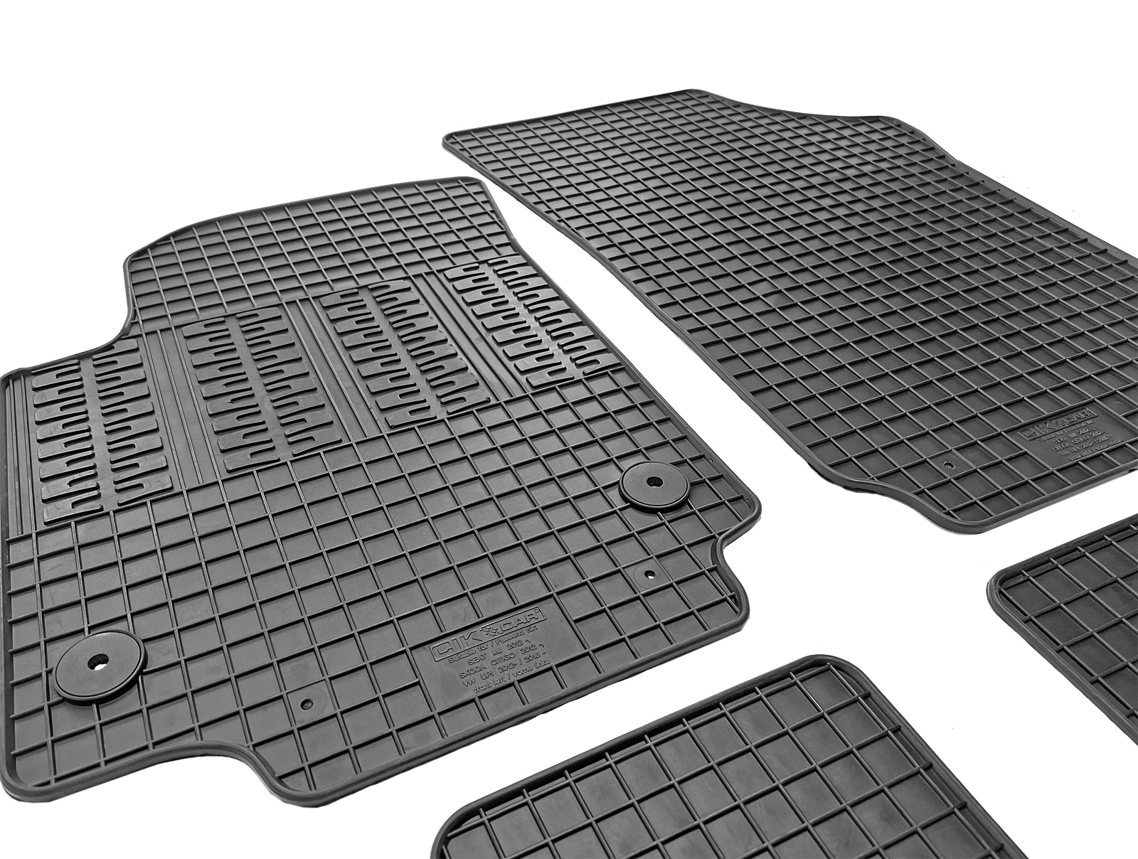 Set covorase auto din cauciuc Seat Mii 2012-; Skoda Citigo 2012-; VW Up 2012-/ VW Up 2016-, Negre