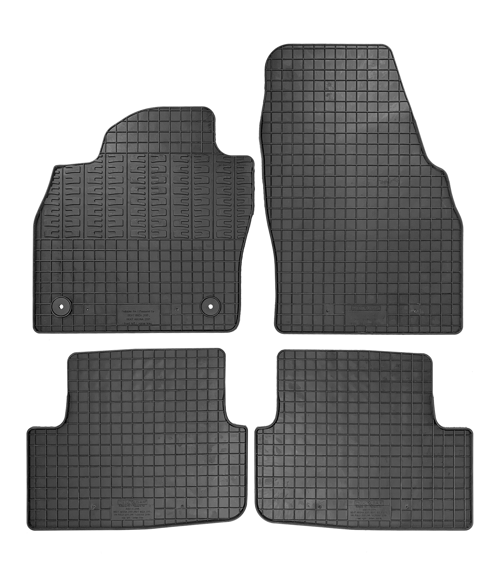Set covorase auto din cauciuc Seat Ibiza (KJ1/KJG) 2017-; Seat Arona 2017-; Skoda Fabia 4 2021-, Negre