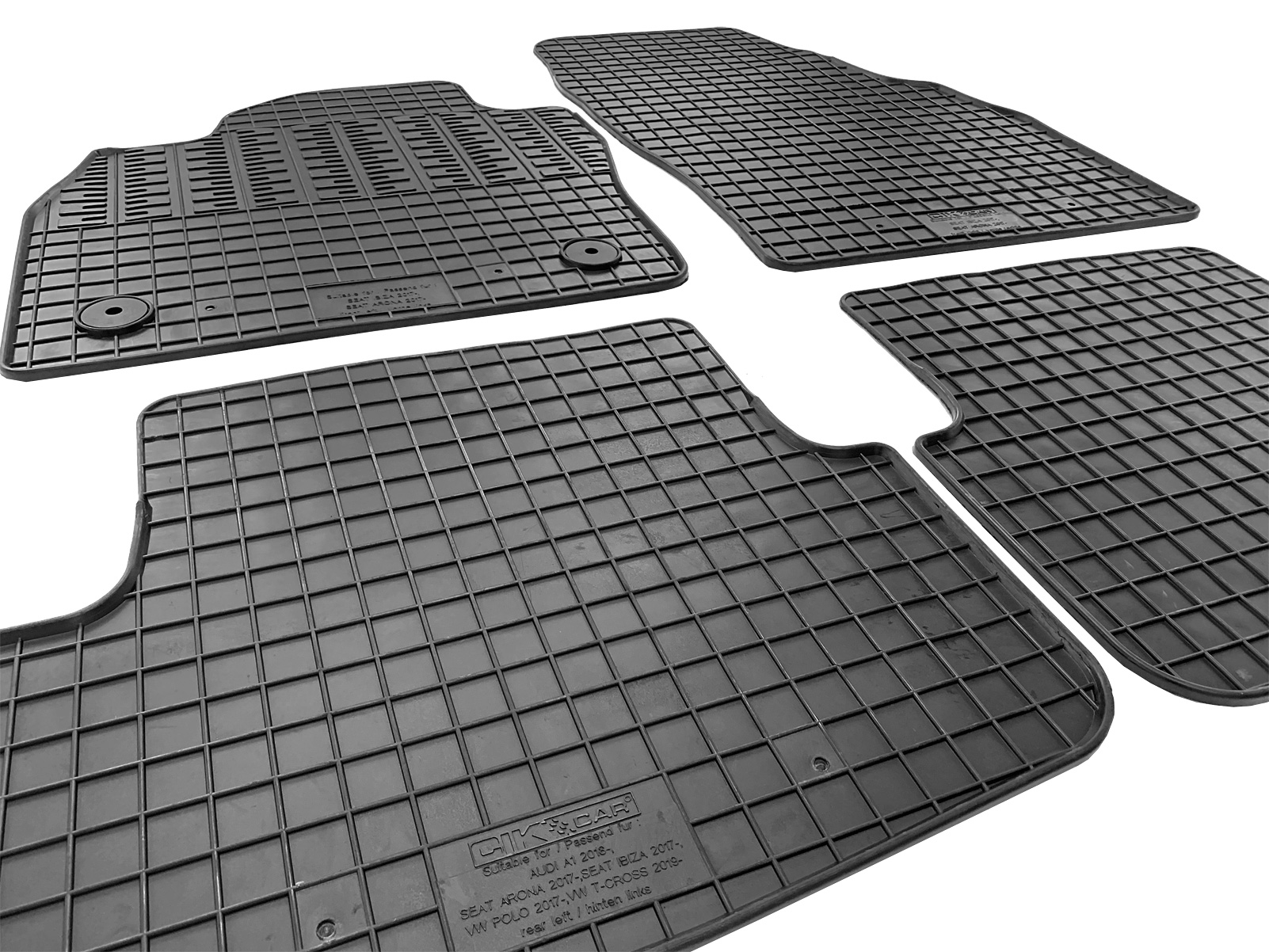 Set covorase auto din cauciuc Seat Ibiza (KJ1/KJG) 2017-; Seat Arona 2017-; Skoda Fabia 4 2021-, Negre