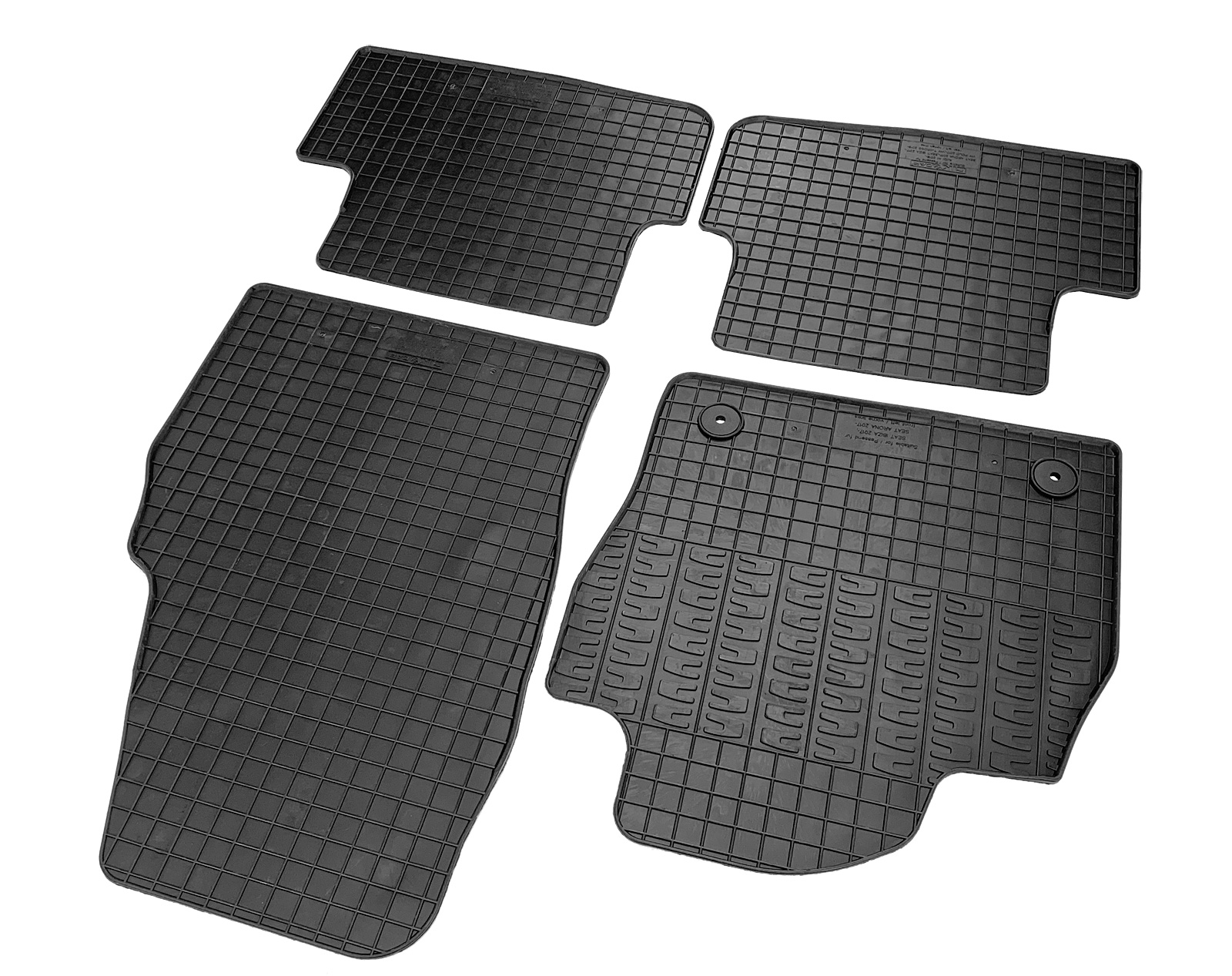 Set covorase auto din cauciuc Seat Ibiza (KJ1/KJG) 2017-; Seat Arona 2017-; Skoda Fabia 4 2021-, Negre