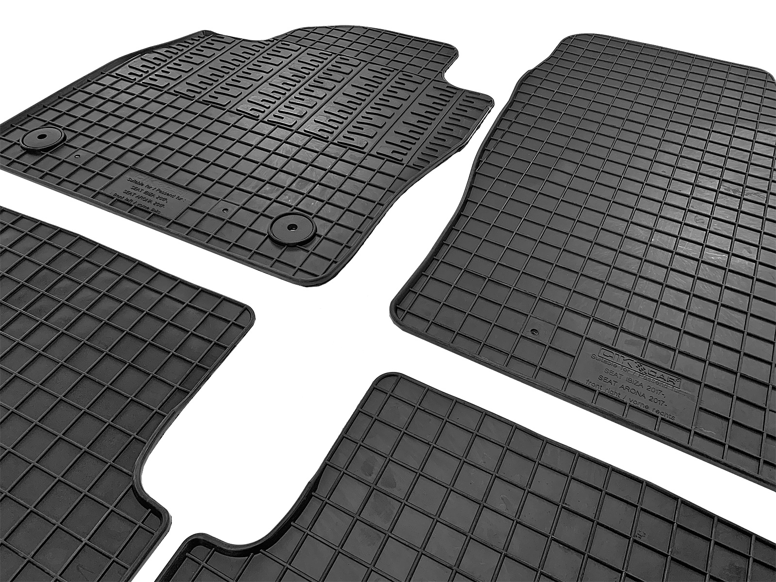 Set covorase auto din cauciuc Seat Ibiza (KJ1/KJG) 2017-; Seat Arona 2017-; Skoda Fabia 4 2021-, Negre