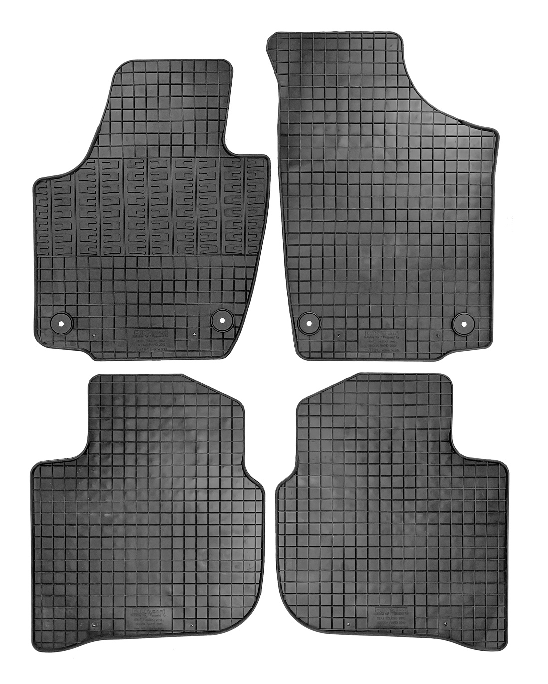 Set covorase auto din cauciuc Seat Toledo 2012-; Skoda Rapid 2012-, Negre