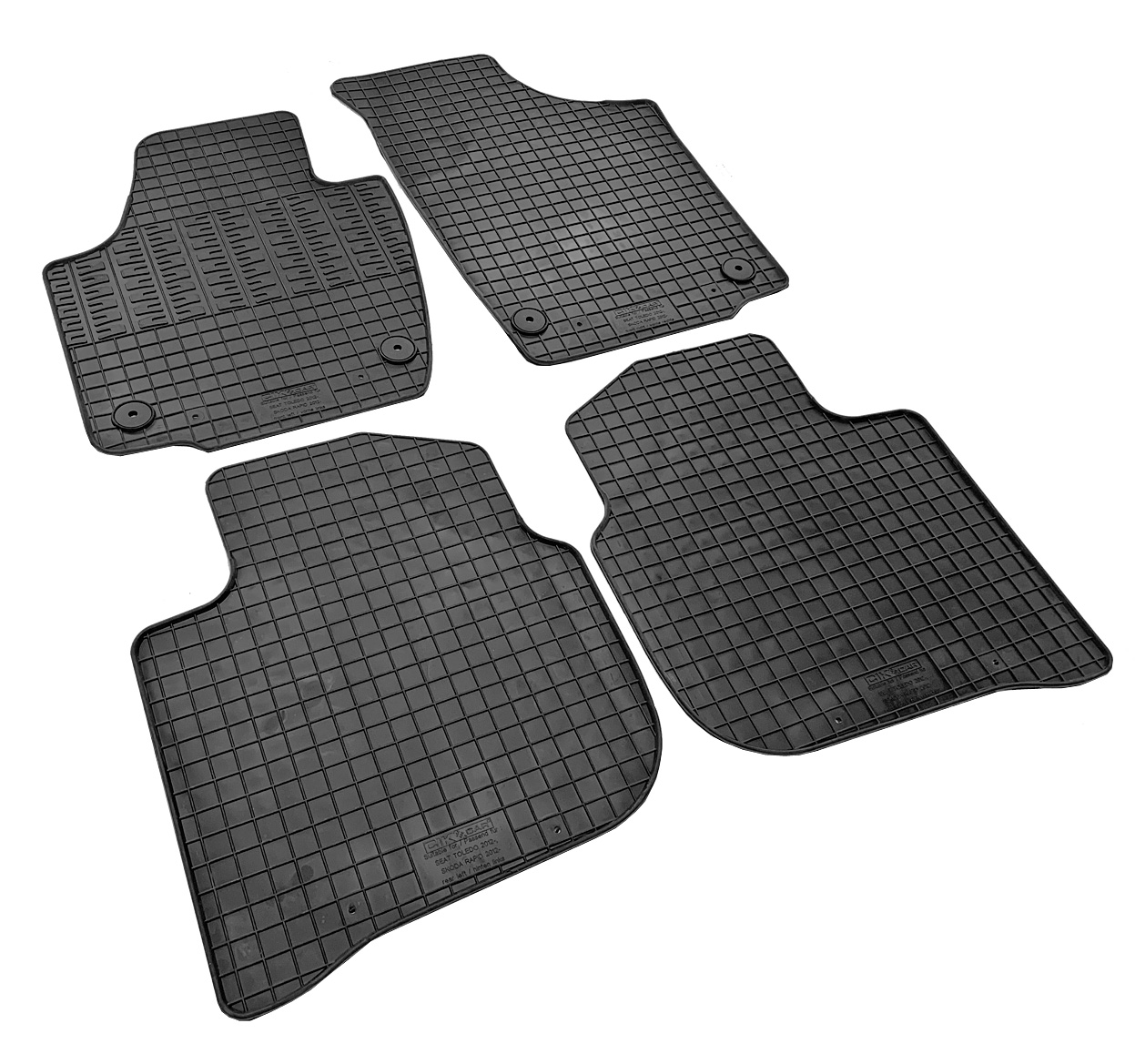 Set covorase auto din cauciuc Seat Toledo 2012-; Skoda Rapid 2012-, Negre