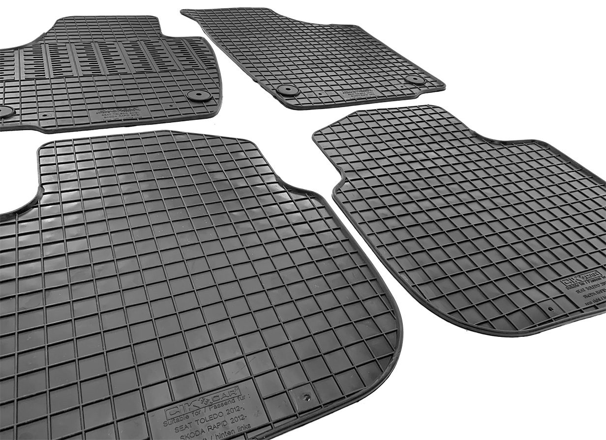 Set covorase auto din cauciuc Seat Toledo 2012-; Skoda Rapid 2012-, Negre
