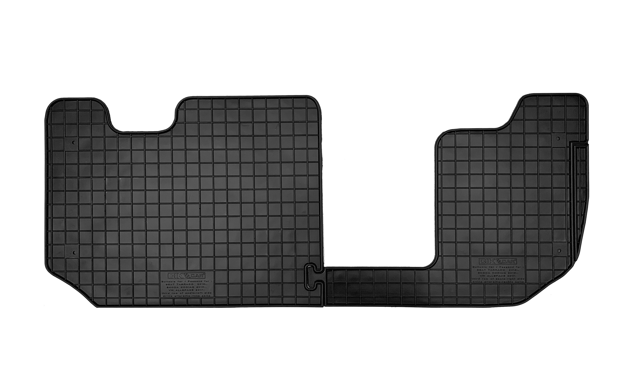 Set covorase auto din cauciuc Seat Tarraco 2018-; Skoda Kodiaq 2016-; VW Tiguan Allspace 2017- (randul 3), Negre