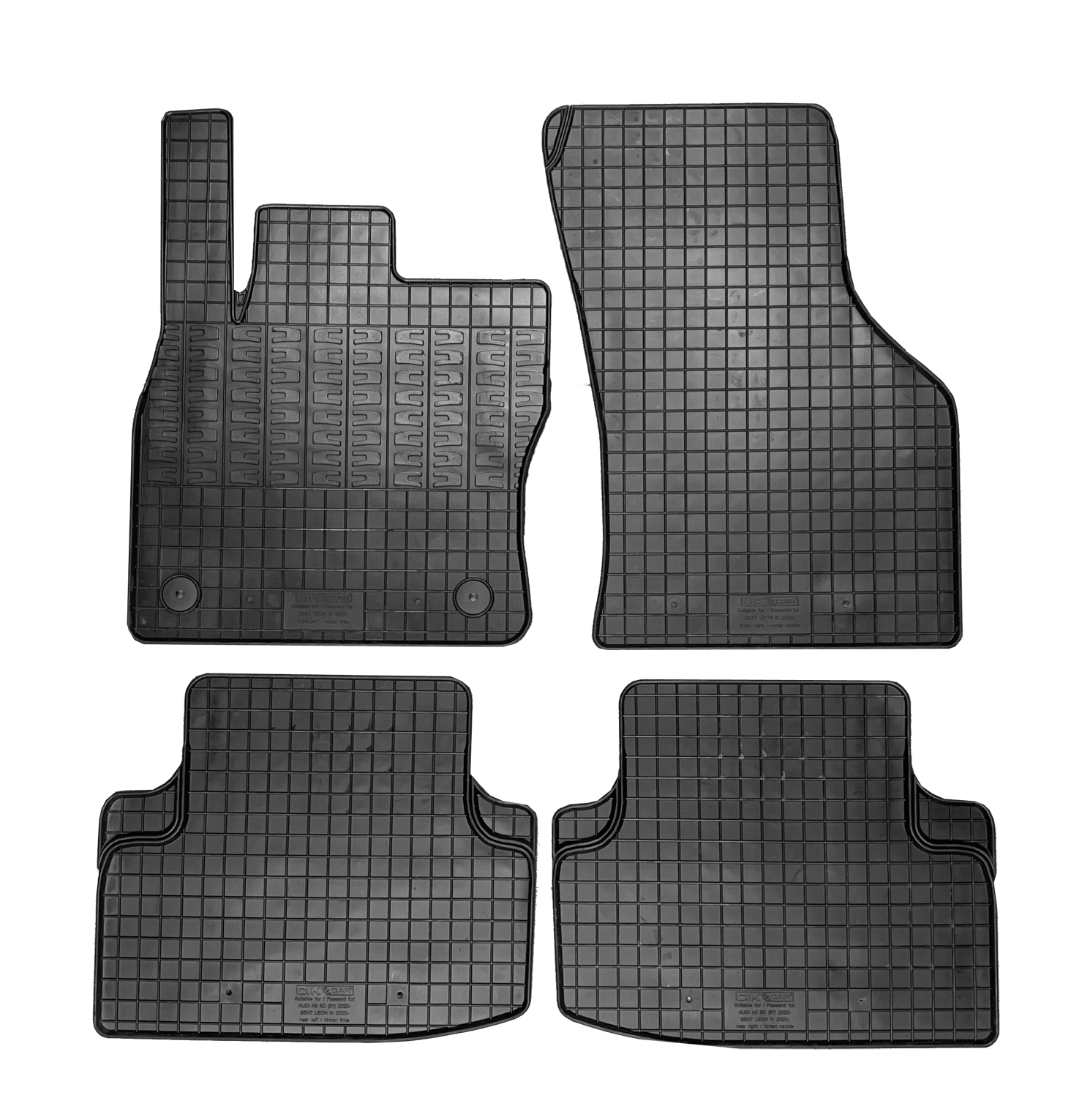 Set covorase auto din cauciuc Seat Leon 4 2020-; Leon 4 Hybrid 2020-; Leon 4 Combi 2020-; Cupra Formentor 2020-; Cupra Leon 2021-, Negre