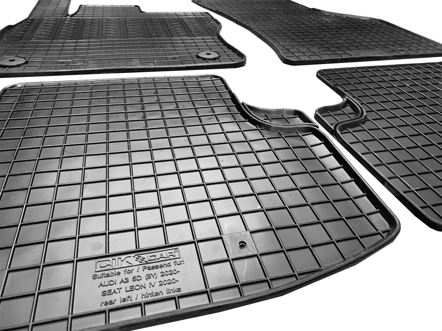 Set covorase auto din cauciuc Seat Leon 4 2020-; Leon 4 Hybrid 2020-; Leon 4 Combi 2020-; Cupra Formentor 2020-; Cupra Leon 2021-, Negre