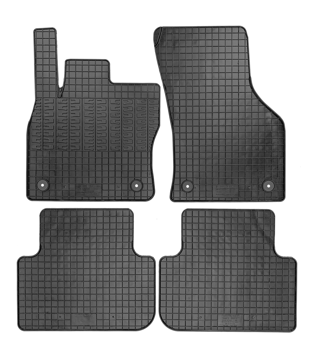 Set covorase auto din cauciuc Skoda Octavia 3 (5E) 2013-2020; Skoda Octavia 4 2020-, cu prelungire zona repaus, Negre