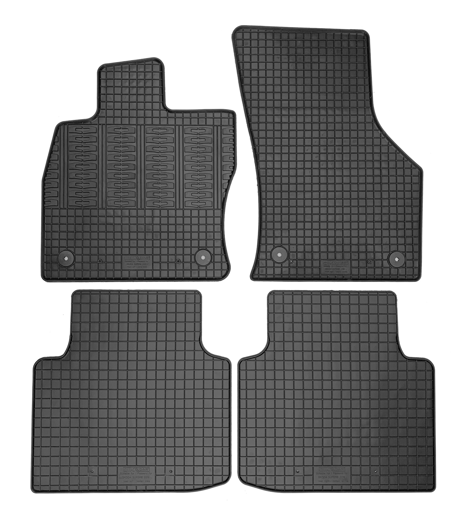 Set covorase auto din cauciuc Skoda Superb 3 (3V) 2016-2024, Negre