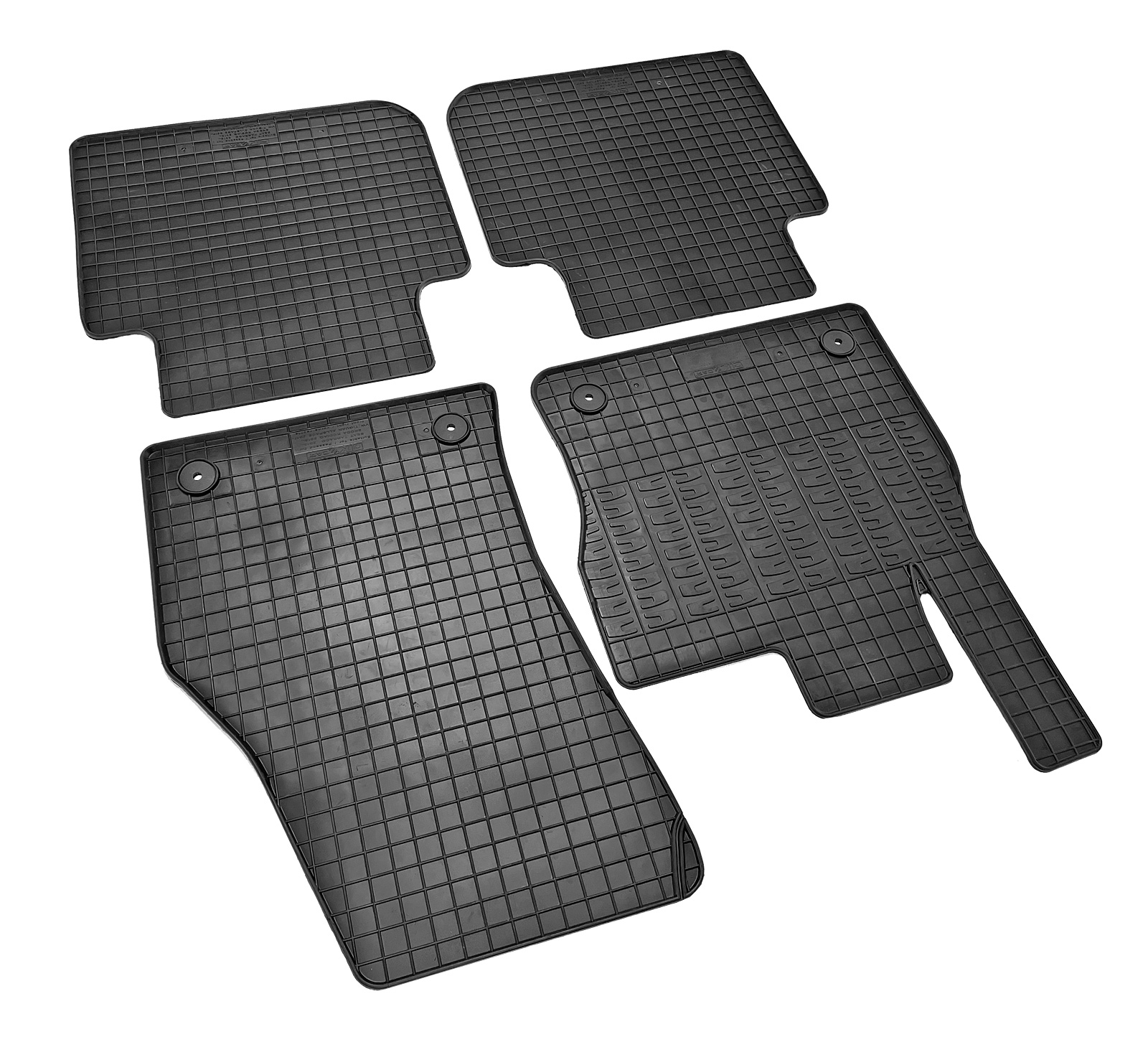 Set covorase auto din cauciuc Skoda Kodiaq (NS) 2016-2024; VW Tiguan Allspace 2017-2024; Seat Tarraco 2018- , cu prelungire zona repaus, Negre
