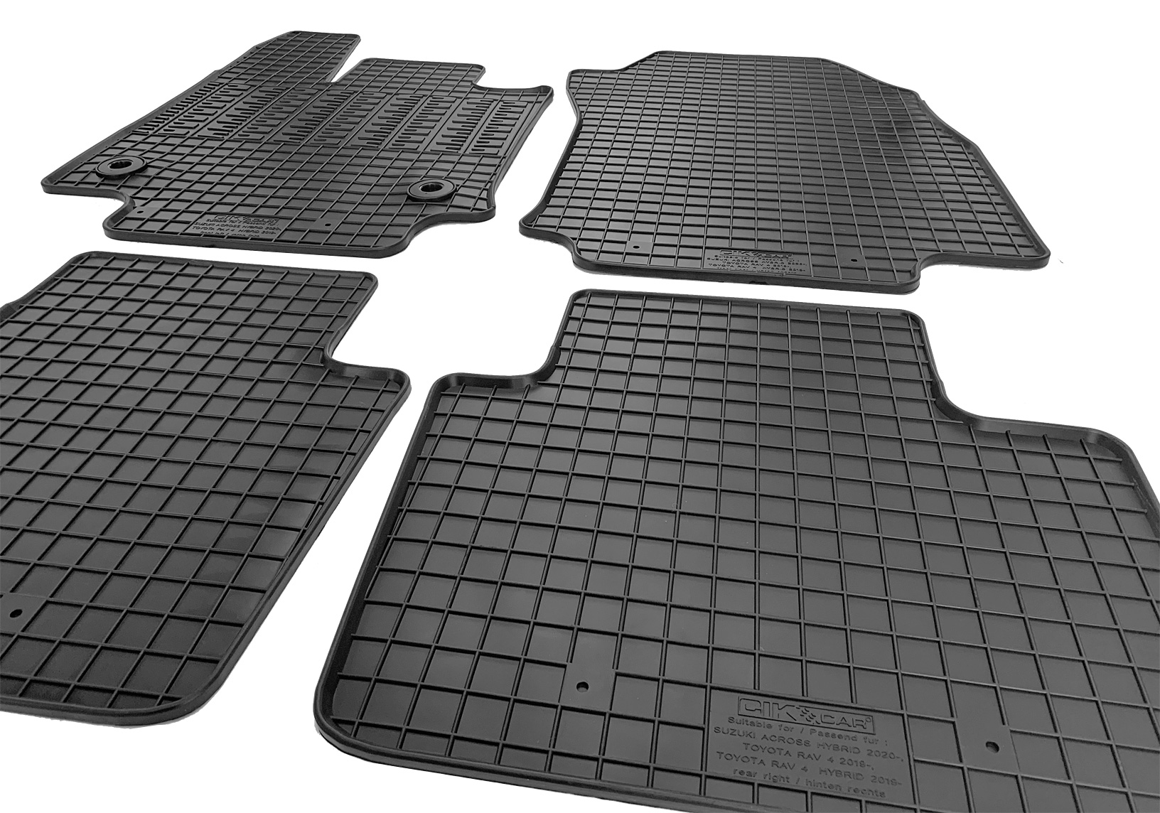 Set covorase auto din cauciuc Toyota Rav 4 (XA50) 2019-, Hybryd; Suzuki Across 2020-, Negre
