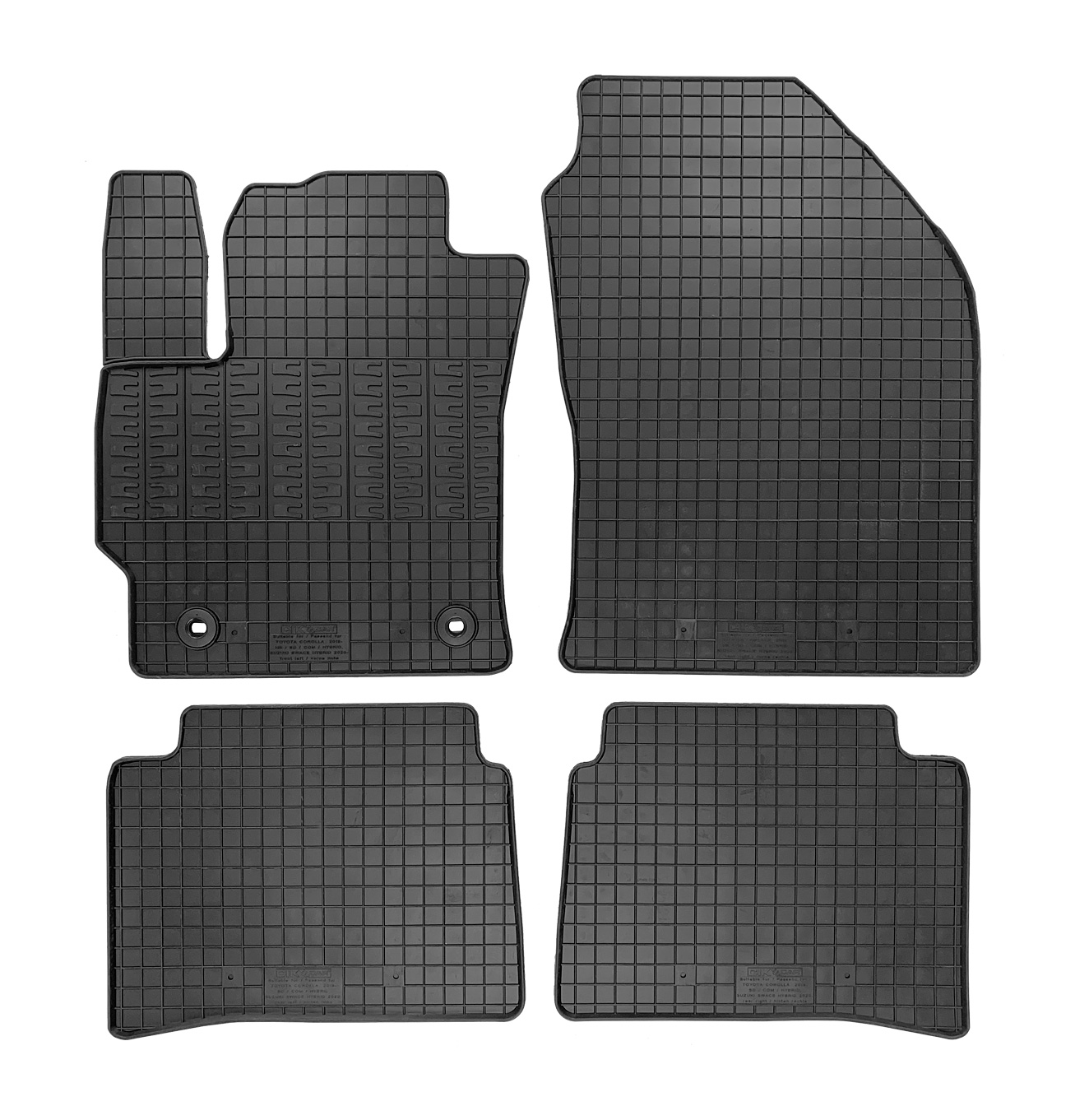 Set covorase auto din cauciuc Toyota Corolla (E21) 2019-, Sedan / Combi / Hybrid; Suzuki Swace Hybrid 2020-, Negre