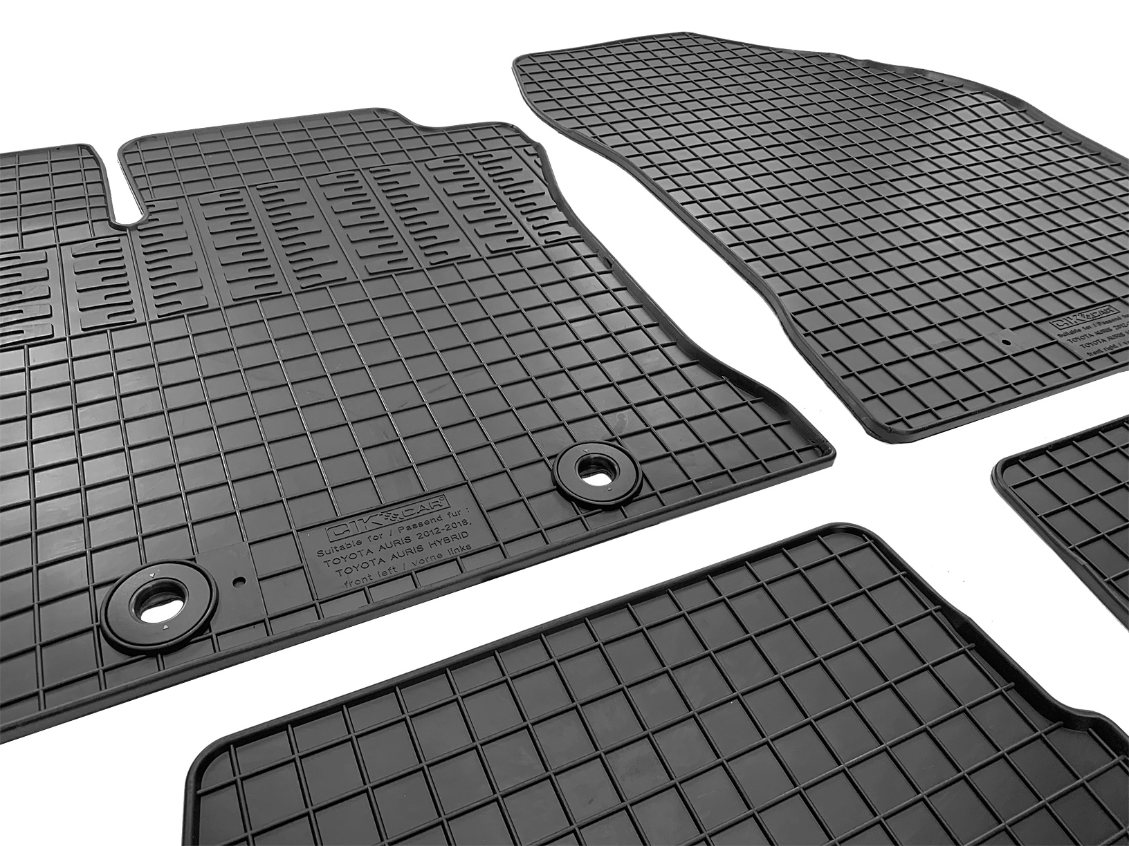 Set covorase auto din cauciuc Toyota Auris 2 2012-2019 , 5 Usi; Toyota Auris 2 Hybrid 2012-2019, Negre