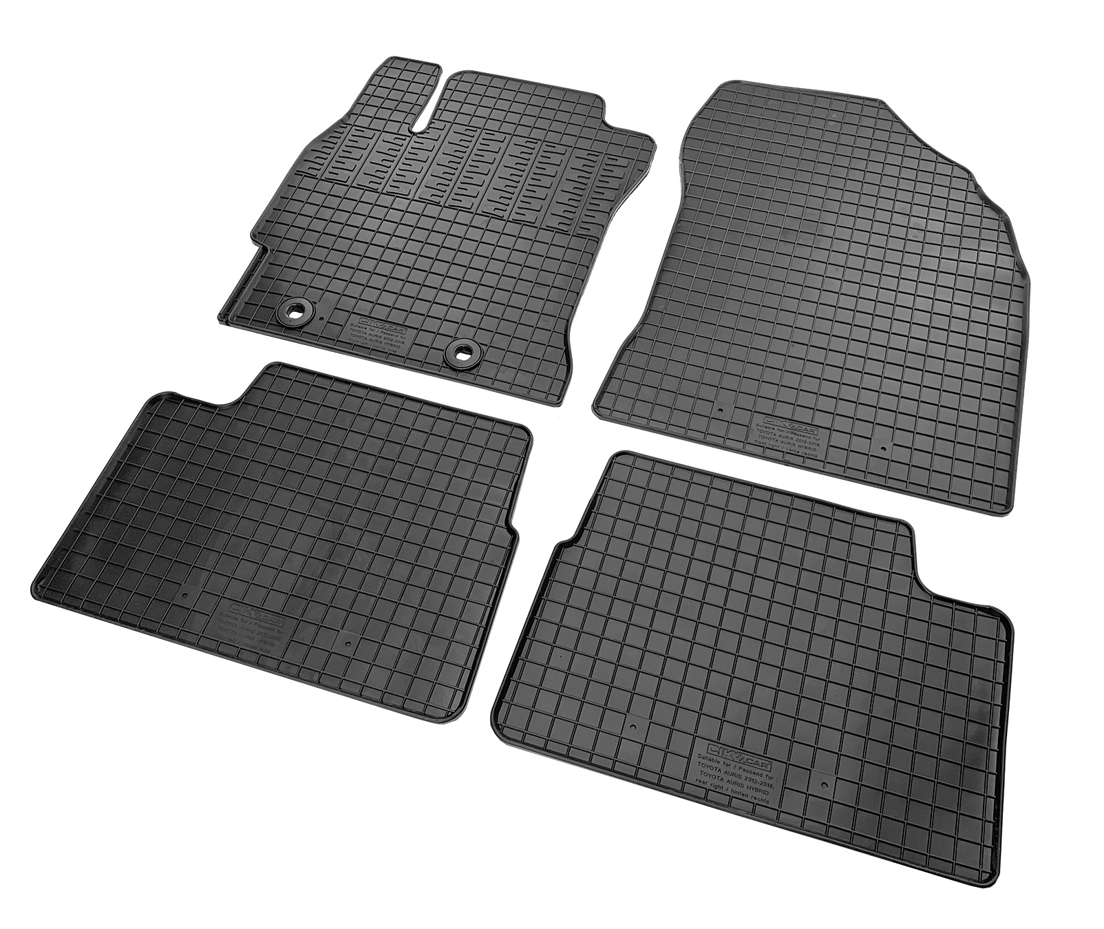 Set covorase auto din cauciuc Toyota Auris 2 2012-2019 , 5 Usi; Toyota Auris 2 Hybrid 2012-2019, Negre