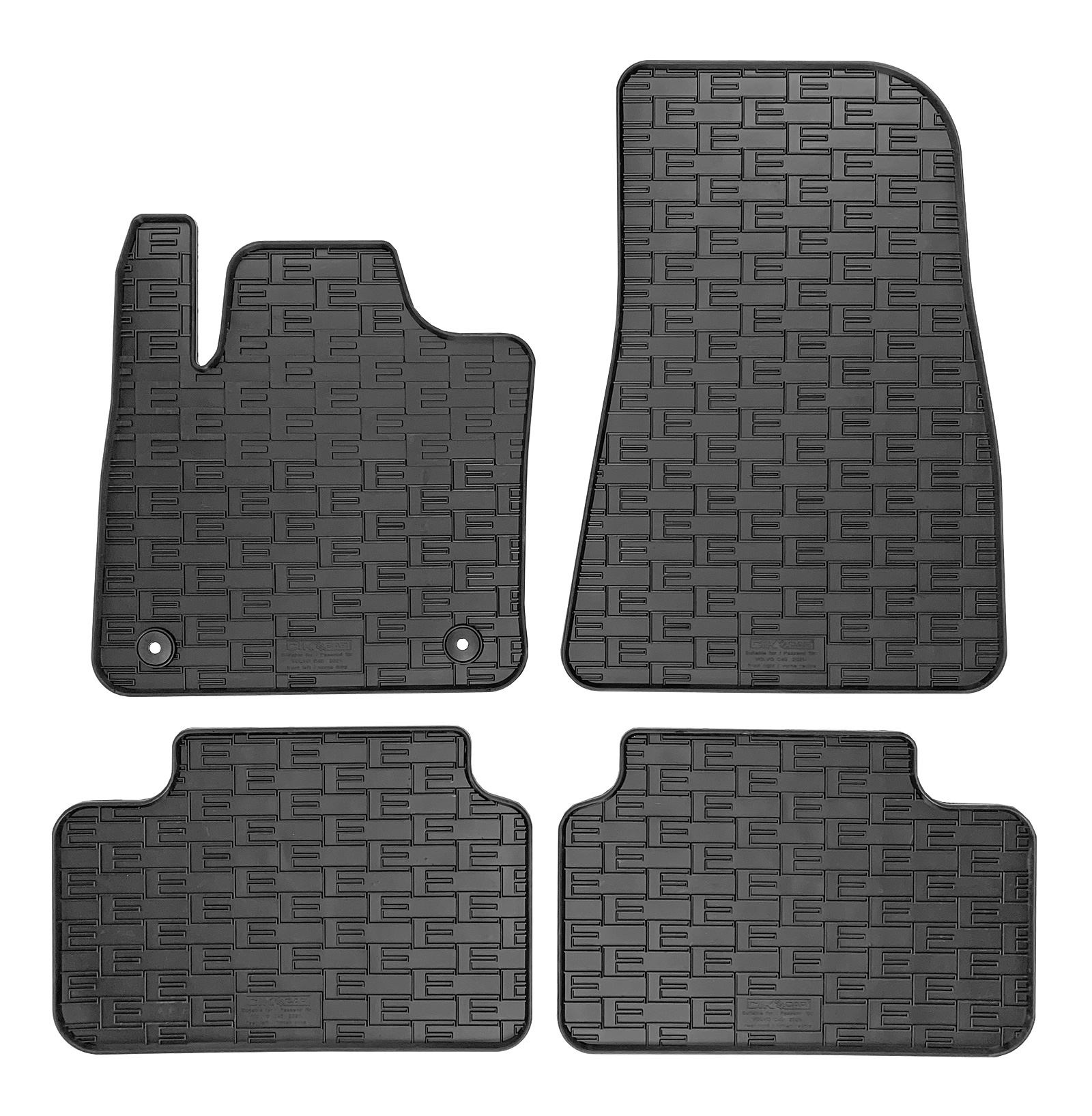 Set covorase auto din cauciuc Volvo C40 2021-2024; Volvo XC40 Recharge 2021-2024, Negre