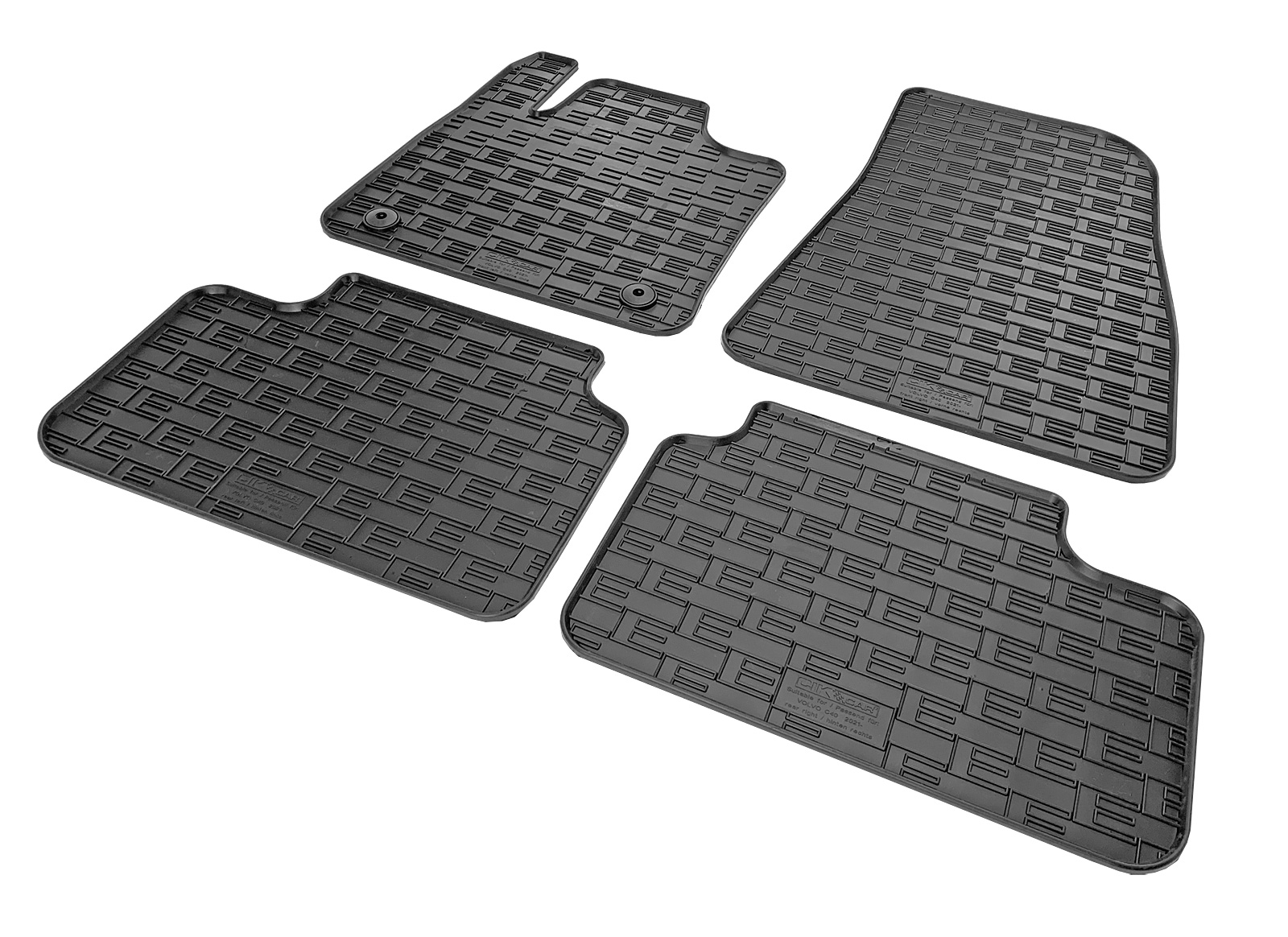 Set covorase auto din cauciuc Volvo C40 2021-2024; Volvo XC40 Recharge 2021-2024, Negre