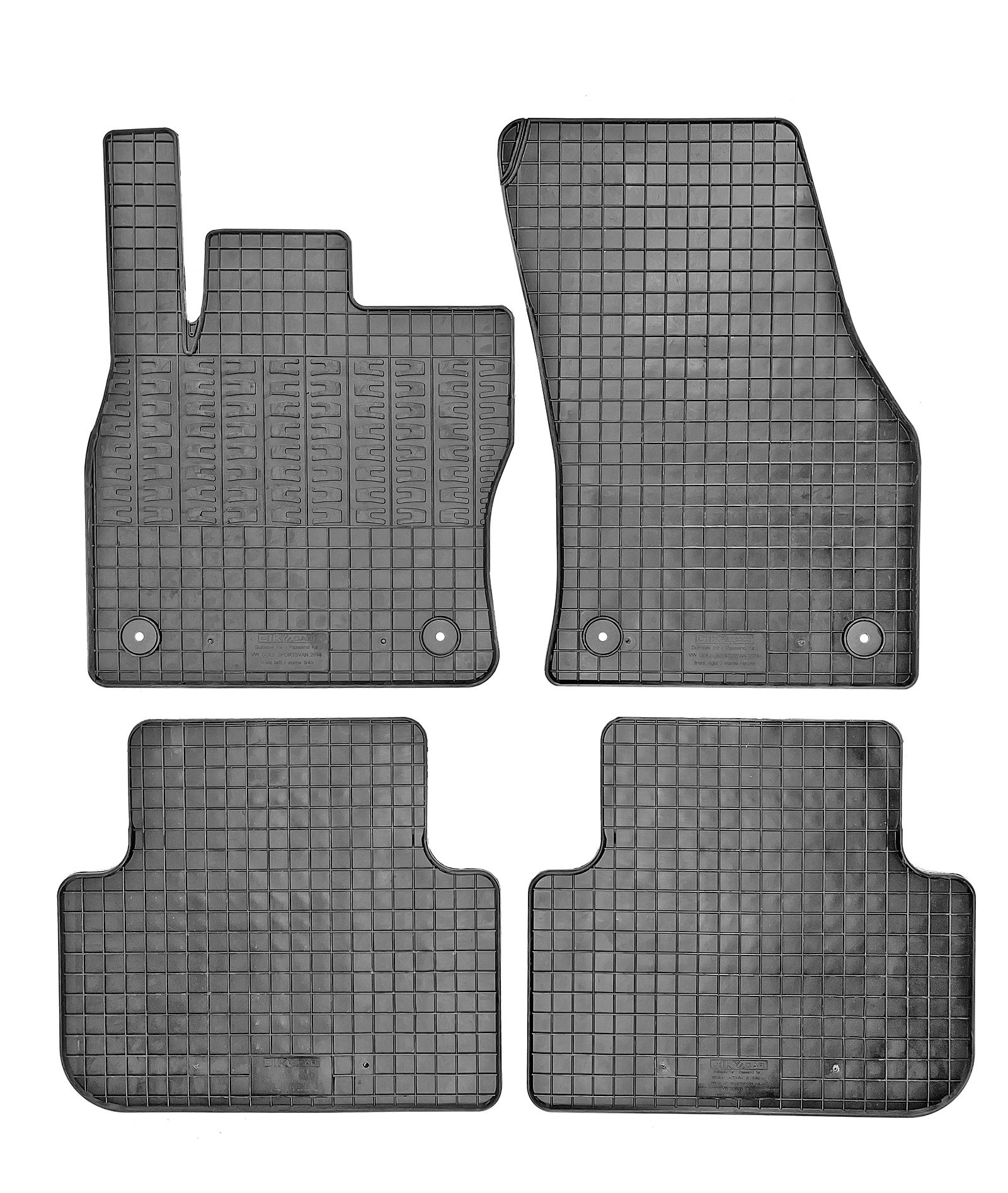 Set covorase auto din cauciuc VW Golf Sportsvan 2014-2024 , cu prelungire zona repaus, Negre
