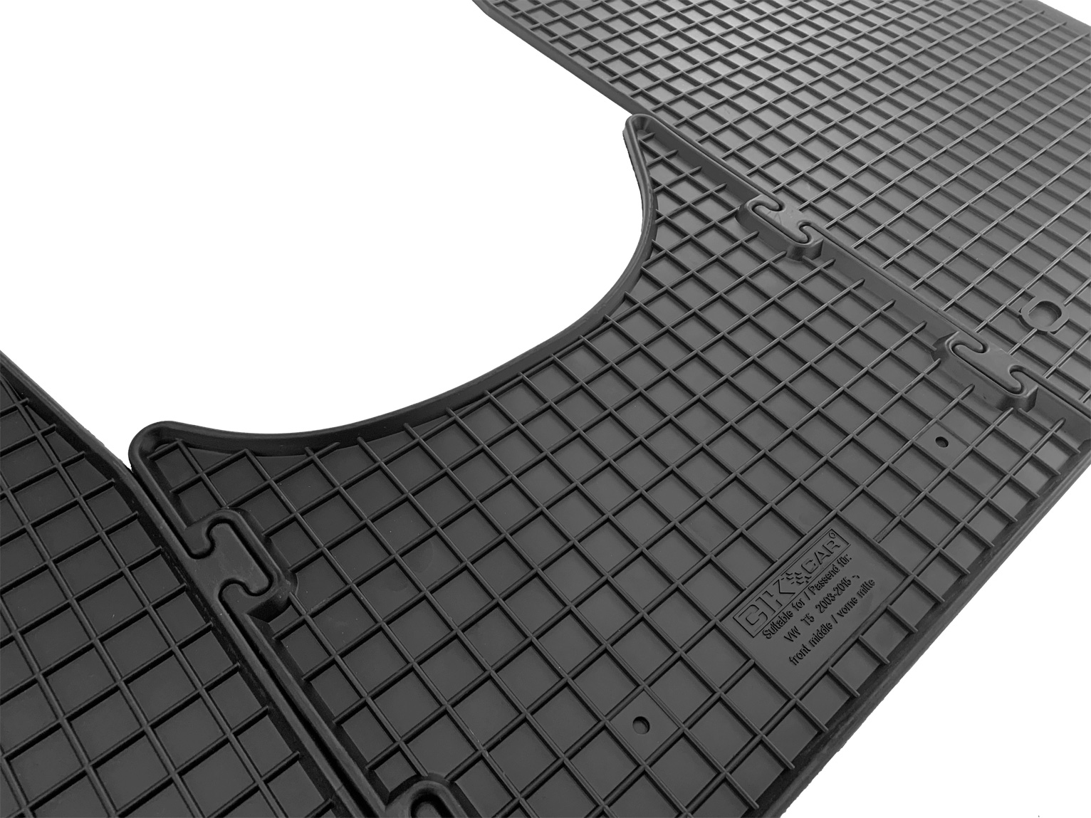 Set covorase auto din cauciuc VW T5 2003-2014, [ tunel inalt ], Negre