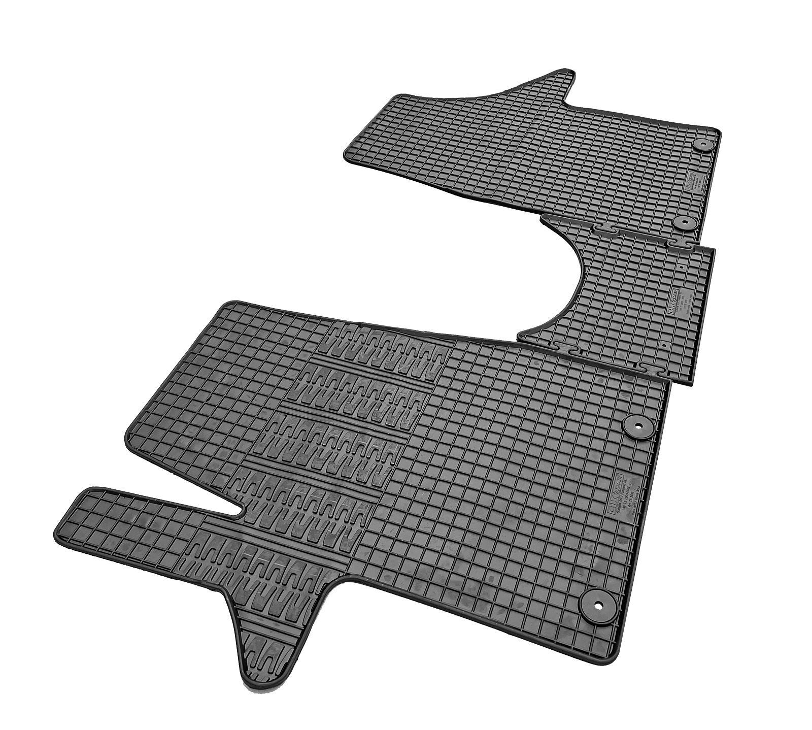 Set covorase auto din cauciuc VW T6 Multivan 2015- ( randul 1 ) cu sistem fixare, Negre