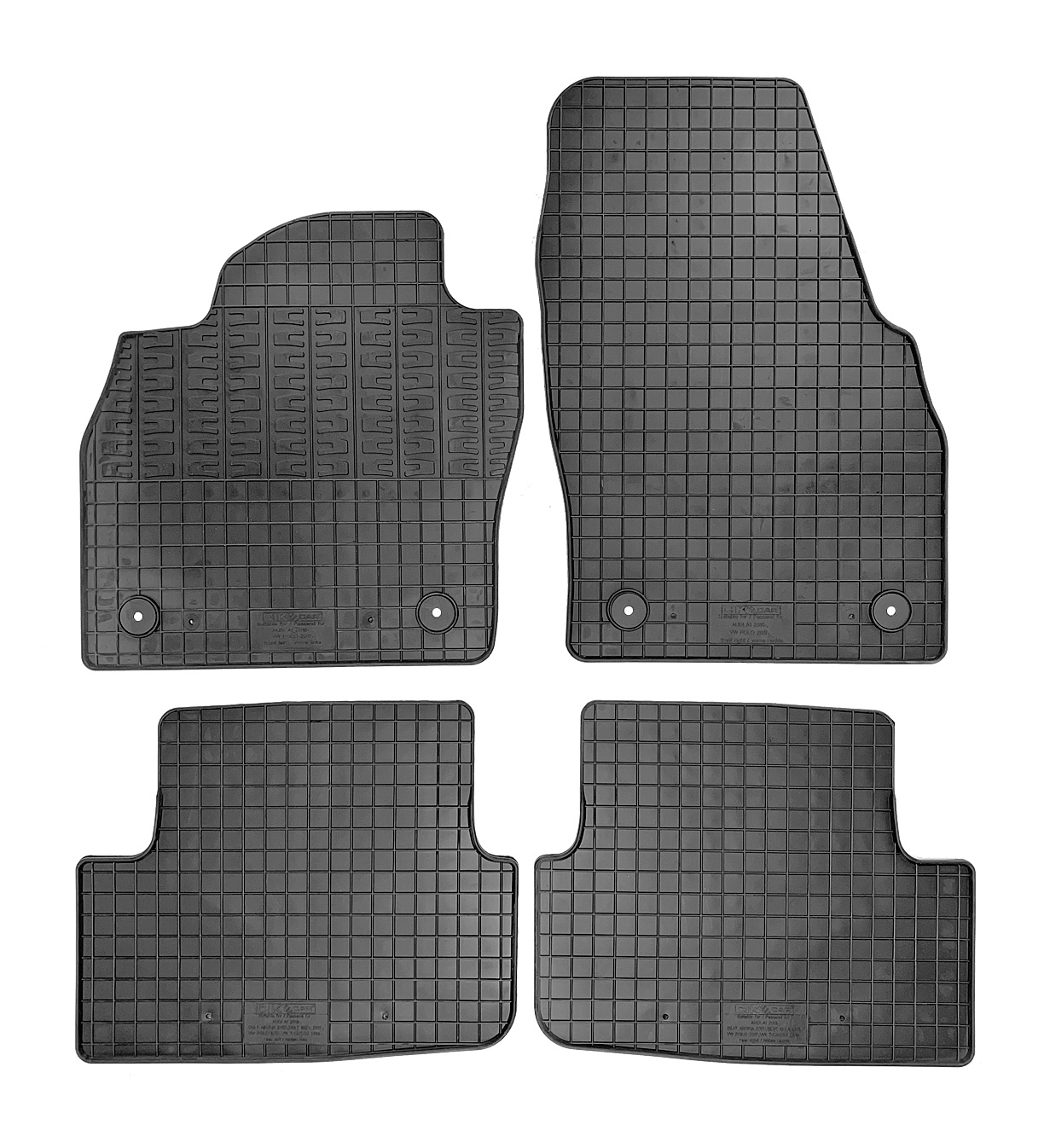 Set covorase auto din cauciuc VW Polo 6 (AW) 2017-; VW Taigo 2021-; Audi A1 (Gb) 2018-, Negre