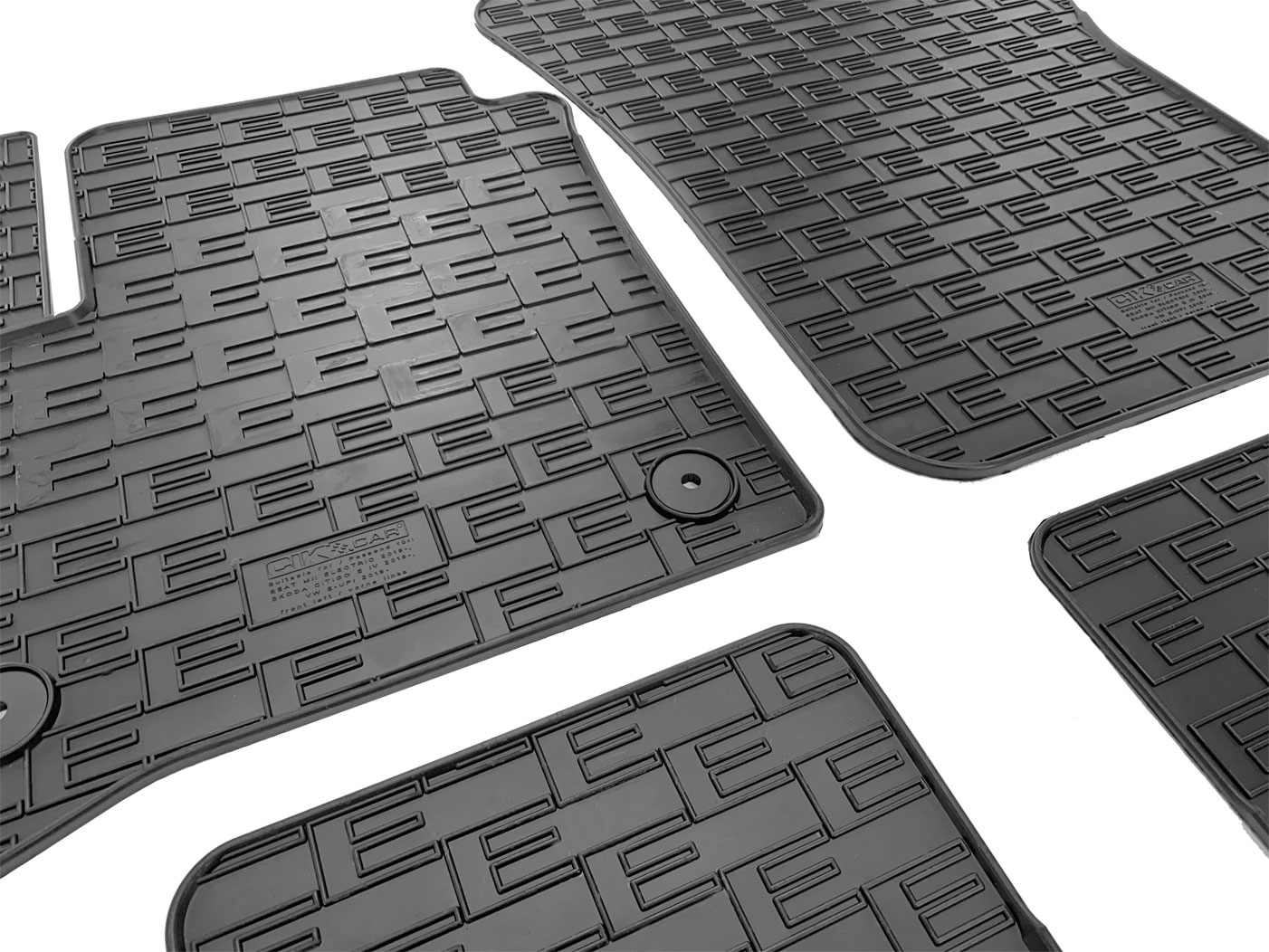 Set covorase auto din cauciuc VW E-Up 2019-; Skoda Citigo E 4 2019-; Seat Mii 2019-, Electric, Negre