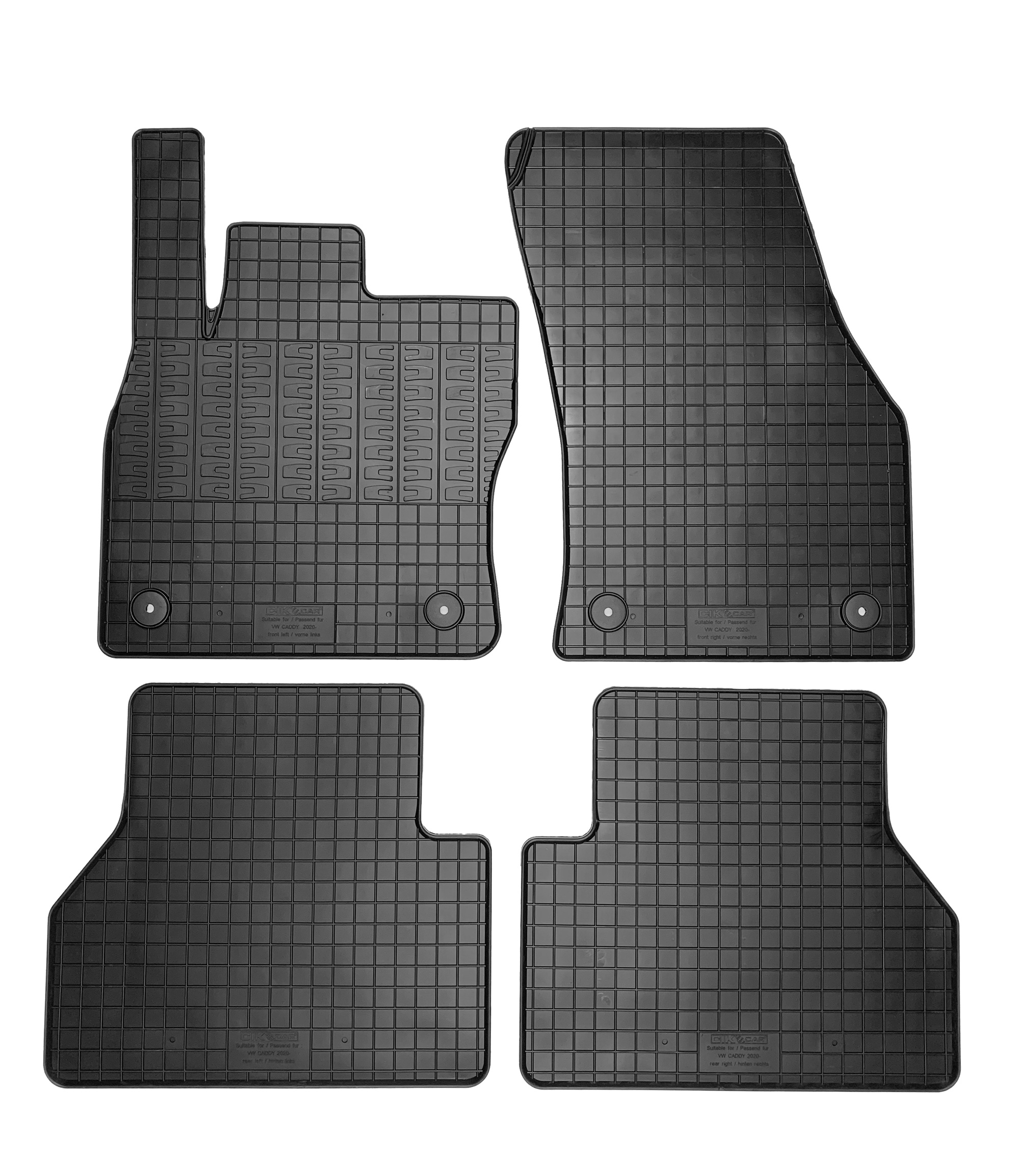 Set covorase auto din cauciuc Vw Caddy (SB) 2020-, 5 Usi; Ford Connect 2022-, 5 Usi, Negre