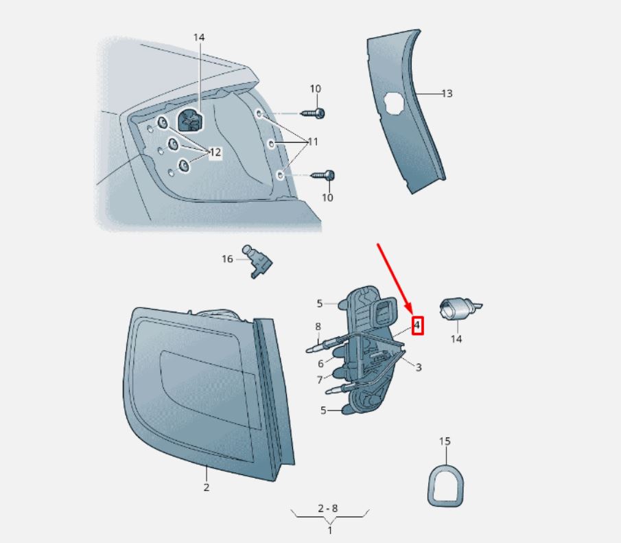 Soclu bec lampa spate SKODA RAPID (NH), 10.2012-, partea stanga, OE, tip bec P21/4W+tip bec P21W+PY21W, model liftback
