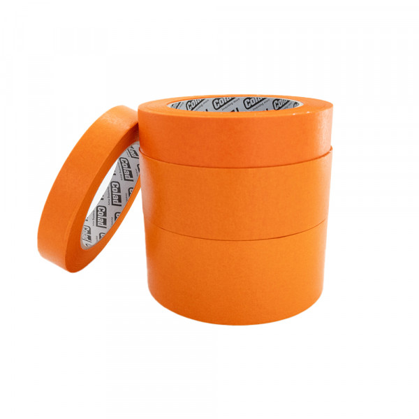 Banda mascare rosie COLAD Orange adeziv putere mare lungime 50 m, latime 38 mm, 6 buc la set
