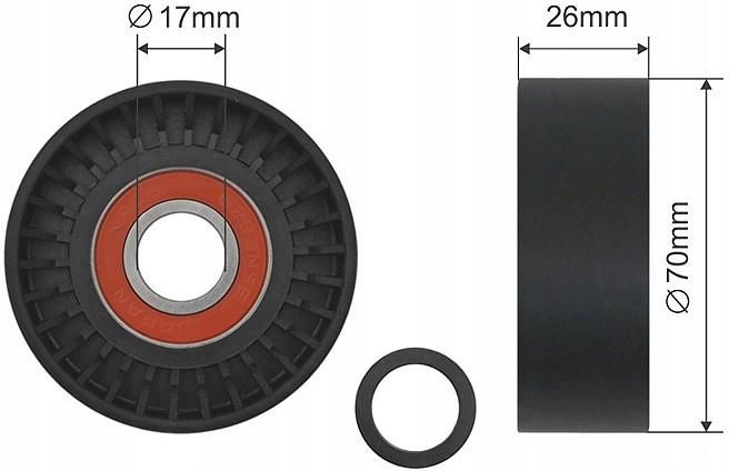 Rola curea transmisie Toyota Avensis 1997-2008, Auris 2006-2012, Celica 1999-2006, Corolla 2000-, Corolla Verso 2001-2004 Mr2 1999-, NTY RNK-TY-012