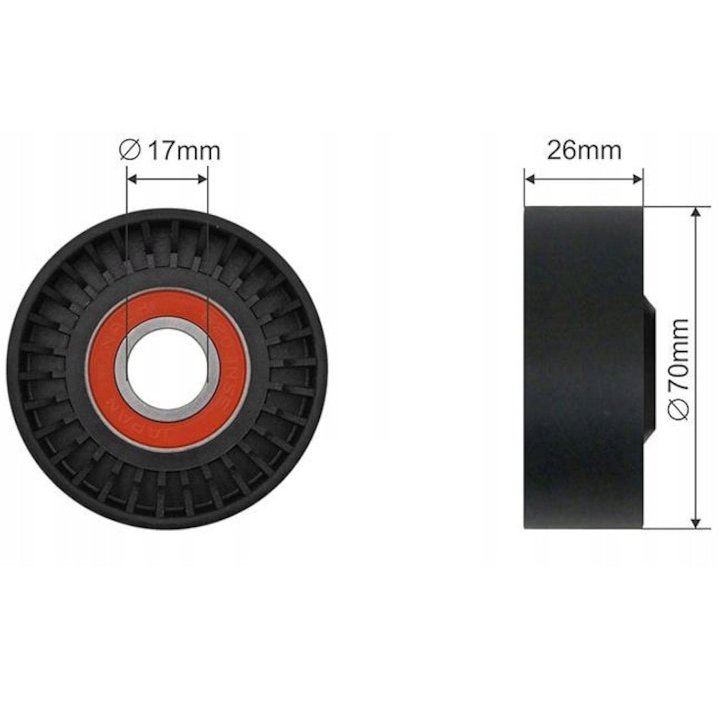 Rola curea transmisie Toyota Corolla 2000-2006, Celica 1999-2006, Jeep Wrangler 1997-2006, Grand Cherokee 1997-2004, Suzuki Grand Vitara 2006-2014, Sx4 2006-2013, Subaru Brz, Fores, NTY RNK-TY-015