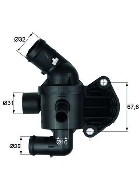 Corp termostat Mahle Audi A1 (8X), 2010-2018, A3 (8P), 2003-2013, Q3 (8U), 2011-, TT, 2006-2014, motor 2.0 TDI, diesel, temp. deschidere [grade Celsius] 87