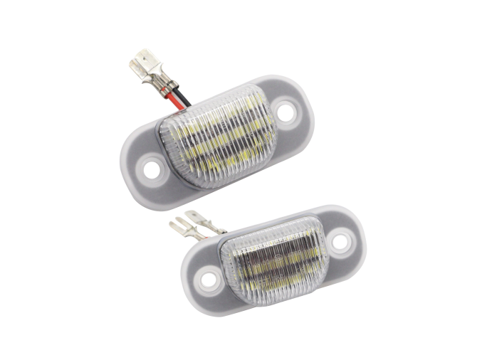 Set 2 buc lampa numar AUDI 100 (C4), 12.1990-05.1994, Audi 80 (B4), 09.1991-12.1996; A6 (C4), 07.1994-10.1997, partea stanga, LED; transparent; TUNING,