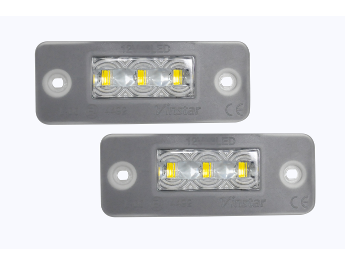Set 2 buc lampa numar AUDI A8 (D3), 01.2003-01.2010, partea stanga, LED; transparent; TUNING,
