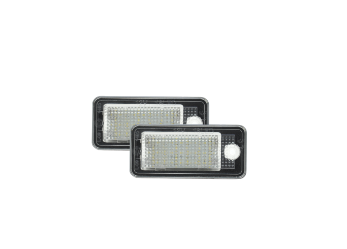 Set 2 buc lampa numar spate AUDI A3 (8P), 05.2003-04.2008; A4 (B6/B7), 11.2000-2008; A5/S5 (B8), 03.2007-10.2011; A6 (C6), 05.2004-2011; A8, 2003-2013; Q7 (4L), 10.2005-07.2015, partea stanga, LED; TUNING,