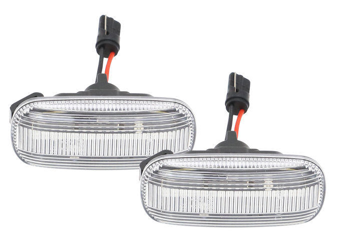 Set lampa semnalizare laterala AUDI A3 (8P), 05.2003-04.2008; A4 (B6/B7), 11.2000-2008; A6 (C5/C6), 06.2001-03.2011, dynamic indicator; LED; transparent; TUNING,