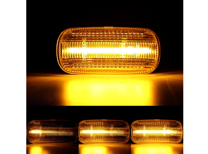 Set lampa semnalizare laterala AUDI A3 (8P), 05.2003-04.2008; A4 (B6/B7), 11.2000-2008; A6 (C5/C6), 06.2001-03.2011, dynamic indicator; LED; transparent; TUNING,