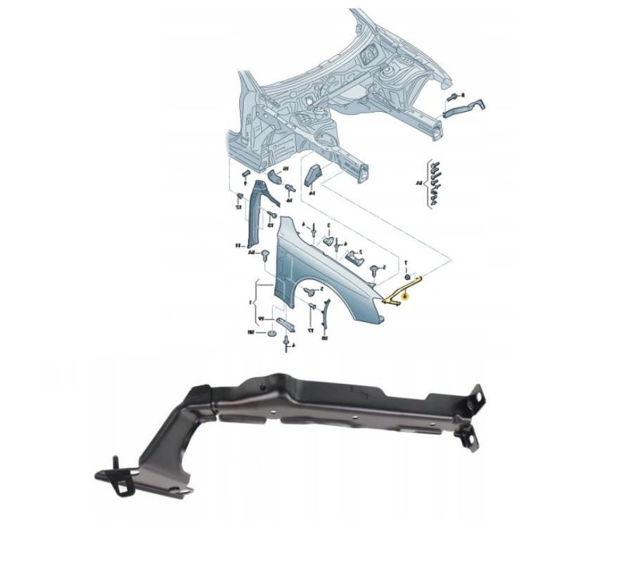 Suport aripa fata AUDI A4/S4 (B8), 11.2007-10.2011, partea dreapta,