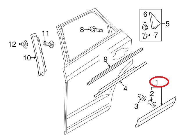 Bandou usa spate AUDI Q3 (8U), 06.2011-02.2015, partea stanga, grunduit, gri; usa spate,