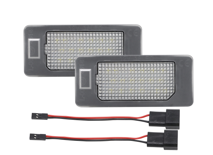 Set 2 buc lampa numar spate BMW Seria 1 (E81/E82/E87/E88), 2007-2013 CABRIO, COUPE, SERIA 2 (F22), 03.2014-07.2021 CABRIO, COUPE; 2 ACTIVE/GRAN TOURER (F45/46), 06.2014-10.2021, SERIA 3 (E90/E91), 11.2004-08.2008, partea stanga, LED; TUNING,