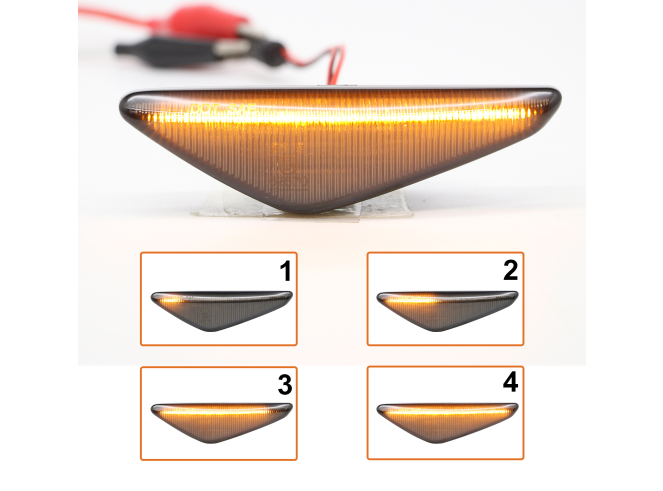Set lampa semnalizare laterala BMW Seria 3 (E46), COUPE/CABRIO 03.2003-09.2006, partea stanga, dynamic indicator; LED; fumuriu; TUNING,