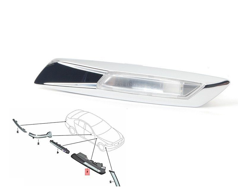 Lampa semnalizare laterala fata BMW Seria 5 GT (F07), 06.2009-06.2013, partea dreapta, DEPO, LED; SAE,