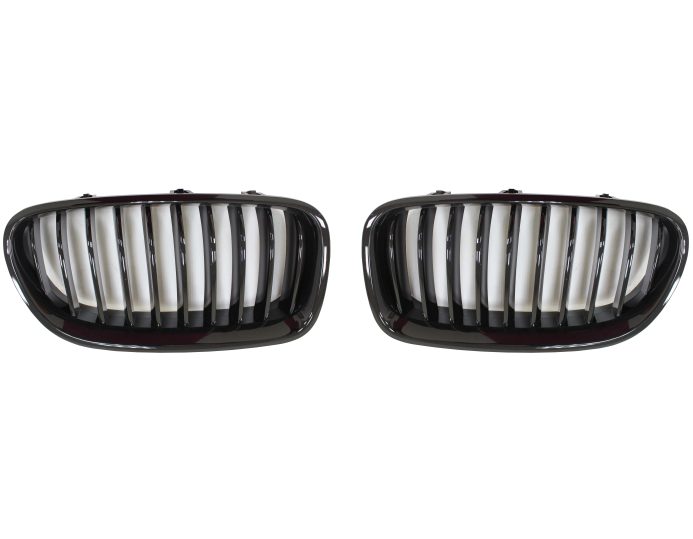 Grila masca fata fata BMW Seria 5 (F10/F11), 2013-08.2017, partea stanga, negru, lucios; TUNING,