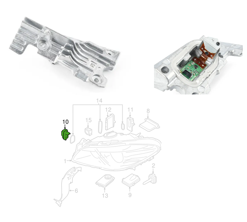 Modul LED BMW Seria 5 (F10/F11), 07.2013-08.2017, Seria 5 GT (F07), 07.2013-06.2017, partea dreapta, pentru sistemul de iluminare statica in viraje; LED,