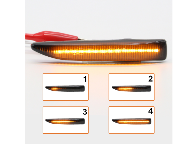 Set lampa semnalizare laterala BMW Seria 7 (E65/E66), 09.2001-10.2008, partea stanga, LED; fumuriu; TUNING,