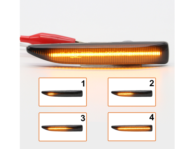 Set lampa semnalizare laterala BMW Seria 7 (E65/E66), 09.2001-10.2008, partea stanga, dynamic indicator; LED; fumuriu; TUNING,