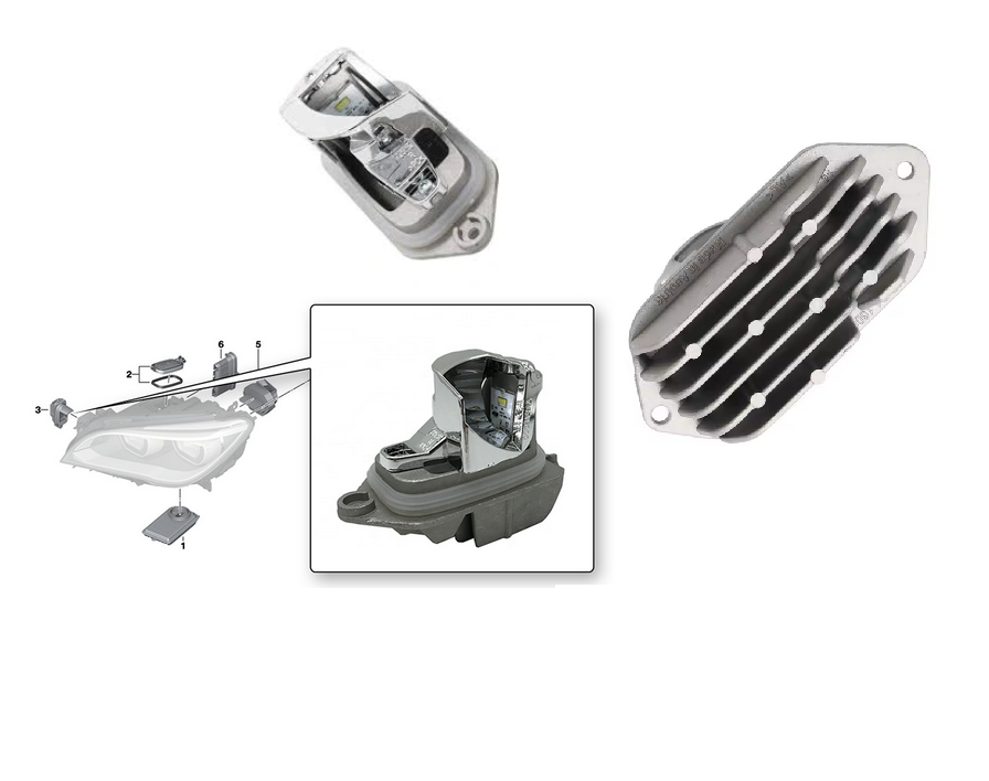 Modul LED BMW Seria 7 (F01/F02), 10.2008-01.2016, partea stanga, LED; cu lumini pentru curbe,