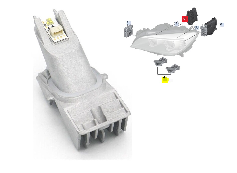 Modul LED BMW Seria 7 (F01/F02), 2012-01.2016, partea stanga=dreapta, cu lumina de parcare; LED,