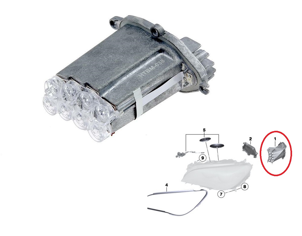 Modul LED BMW Seria 7 (F01/F02), 10.2008-2012, partea dreapta, semnalizare in far; LED,